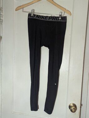 Nike Black PRO Combat Compression tapered workout yoga style tights leggings S